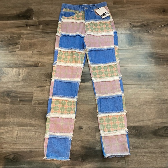 NWT The Ragged Priest Vision Patchwork High Rise Jeans - Picture 6 of 16